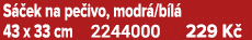 S ek na pe ivo, modr /b l  43 x 33 cm 2244000 229 K 