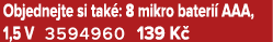 Objednejte si tak : 8 mikro bateri AAA, 1,5 V 3594960 139 K 