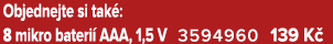Objednejte si tak : 8 mikro bateri AAA, 1,5 V 3594960 139 K 