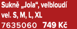 Sukn „Jola“, velbloud  vel. S, M, L, XL 7635060 749 K 
