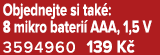 Objednejte si tak : 8 mikro bateri AAA, 1,5 V 3594960 139 K 