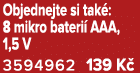 Objednejte si tak : 8 mikro bateri AAA, 1,5 V 3594962 139 K 