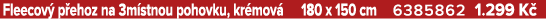 Fleecov p ehoz na 3m stnou pohovku, kr mov  180 x 150 cm 6385862 1.299 K 