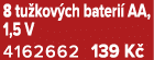 8 tu kov ch bateri AA, 1,5 V 4162662 139 K 