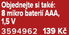 Objednejte si tak : 8 mikro bateri AAA, 1,5 V 3594962 139 K 
