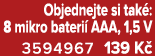 Objednejte si tak : 8 mikro bateri AAA, 1,5 V 3594967 139 K 