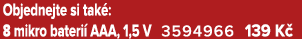 Objednejte si tak : 8 mikro bateri AAA, 1,5 V 3594966 139 K 