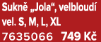 Sukn „Jola“, velbloud  vel. S, M, L, XL 7635066 749 K 