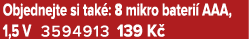 Objednejte si tak : 8 mikro bateri AAA, 1,5 V 3594913 139 K 