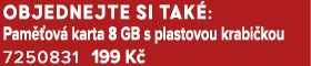 Objednejte si tak : Pam ov  karta 8 GB s plastovou krabi kou 7250831 199 K  