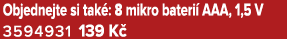 Objednejte si tak : 8 mikro bateri AAA, 1,5 V 3594931 139 K 