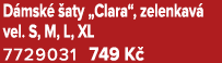 D msk  aty „Clara“, zelenkav  vel. S, M, L, XL 7729031 749 K  