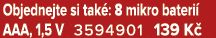 Objednejte si tak : 8 mikro bateri AAA, 1,5 V 3594901 139 K 