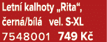 Letn kalhoty „Rita“,  ern /b l  vel. S XL 7548001 749 K 