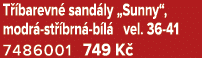 T barevn  sand ly „Sunny“, modr  st  brn  b l  vel. 36 41 7486001 749 K 