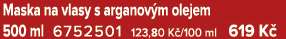 Maska na vlasy s arganov m olejem 500 ml 6752501 123,80 K /100 ml 619 K 