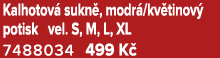Kalhotov sukn , modr /kv tinov  potisk vel. S, M, L, XL 7488034 499 K  