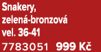 Snakery, zelen bronzov  vel. 36 41 7783051 999 K 