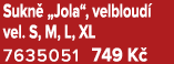 Sukn „Jola“, velbloud  vel. S, M, L, XL 7635051 749 K  