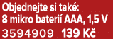 Objednejte si tak : 8 mikro bateri AAA, 1,5 V 3594909 139 K 