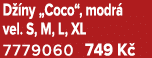 D ny „Coco“, modr  vel. S, M, L, XL 7779060 749 K  