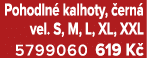 Pohodln kalhoty,  ern  vel. S, M, L, XL, XXL 5799060 619 K 
