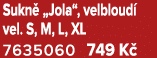 Sukn „Jola“, velbloud  vel. S, M, L, XL 7635060 749 K  