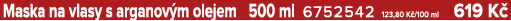 Maska na vlasy s arganov m olejem 500 ml 6752542 123,80 K /100 ml 619 K 