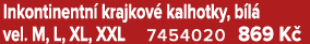 Inkontinentn krajkov  kalhotky, b l  vel. M, L, XL, XXL 7454020 869 K 