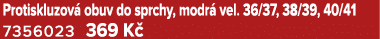 Protiskluzov obuv do sprchy, modr  vel. 36/37, 38/39, 40/41 7356023 369 K  