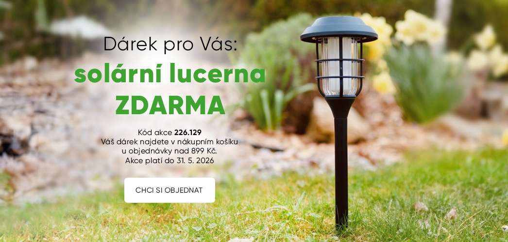 Dárek zdarma ke každé objednávce nad 899 Kč - solární lucerna