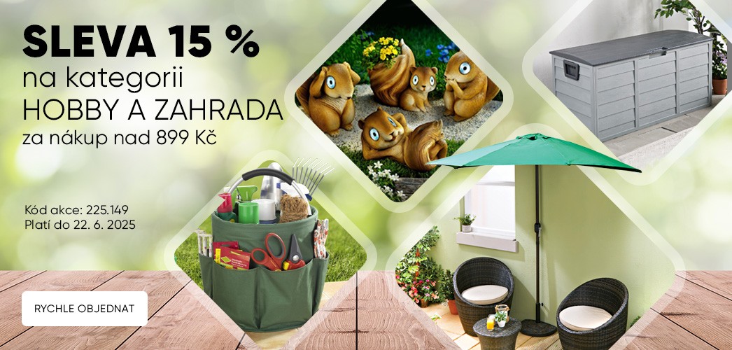 Sleva 15 % na Hobby a zahrada