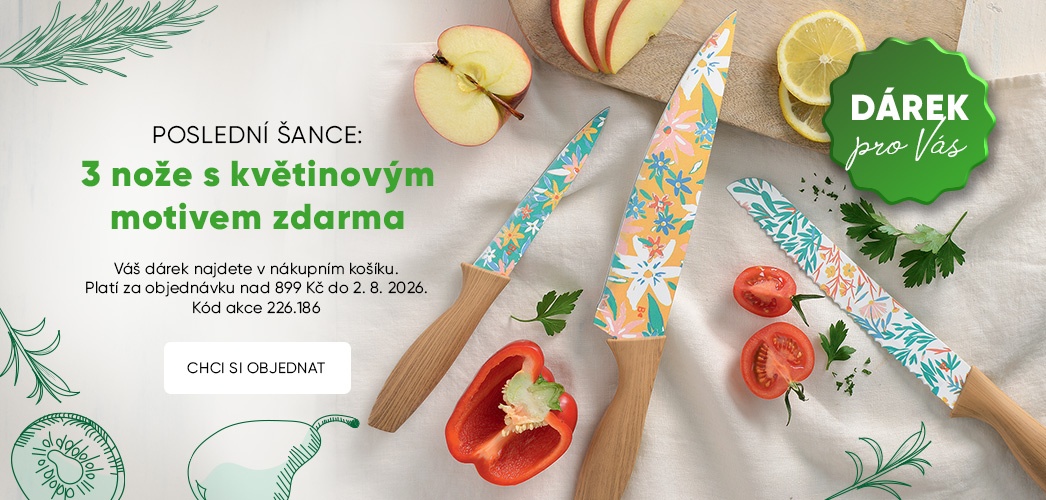 Poslední šance na set 3 květinových nožů zdarma