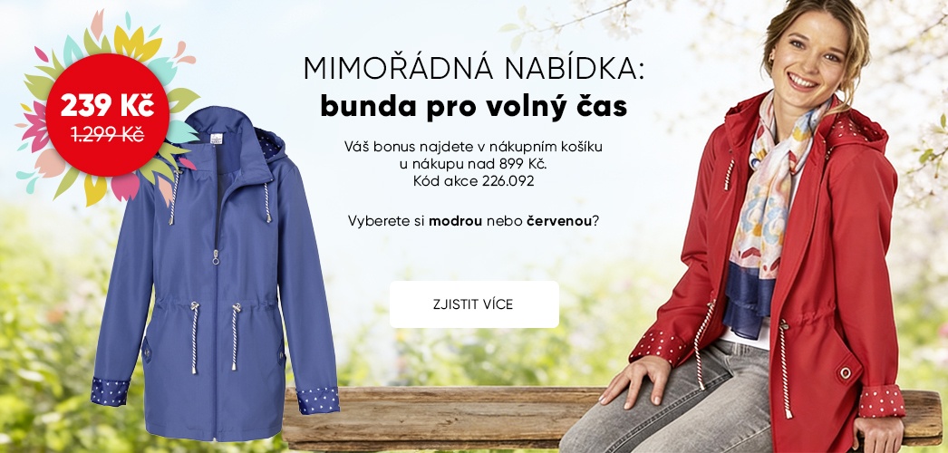 dámská jarní bunda Livigno (na výběr z modré a červené barvy) za pouhých 239 Kč