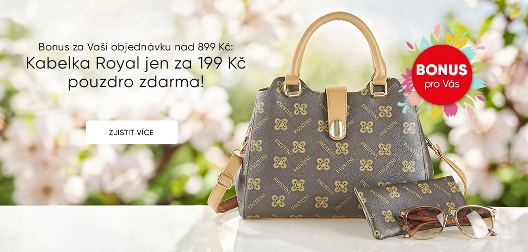 Ke každé objednávce nad 899 Kč pouzdro na brýle Royal zdarma a dámská kabelka Royal s doplatkem 199 Kč