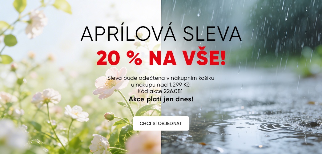 20 % na vše - stačí objednat nad 1299 Kč
