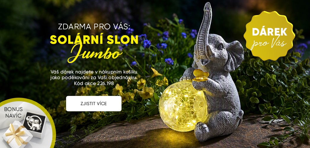 Mimořádná nabídka: solární slon ZDARMA!